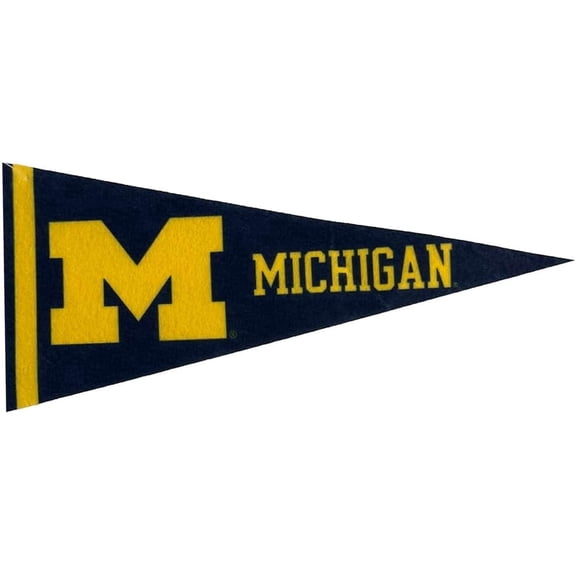 Michigan Felt Mini Pennant - Size: 4" x 9" - Officially Licensed - 1 Pennant Per Pack