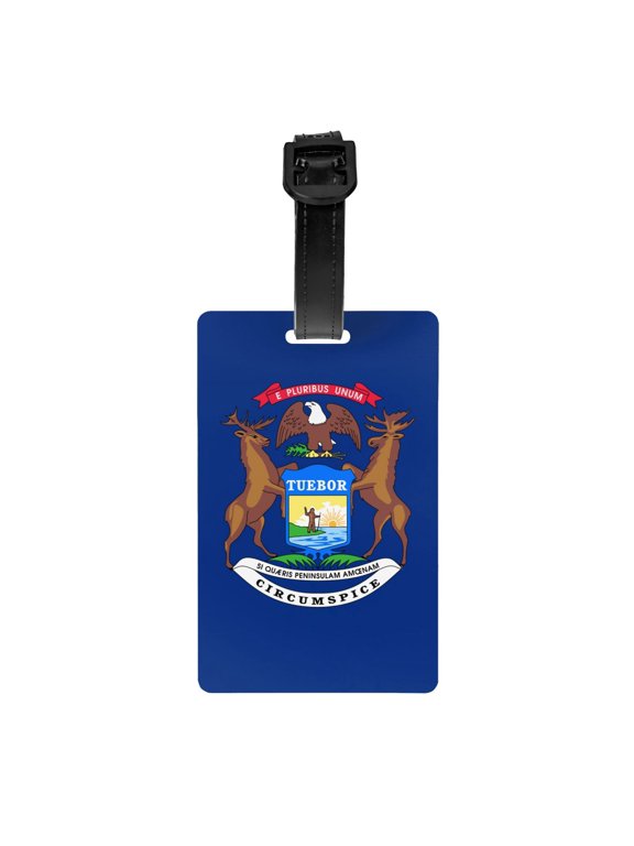 Michigan Flag Luggage Identifier Name Tag For Backpacks Suitcases Bags Baggage