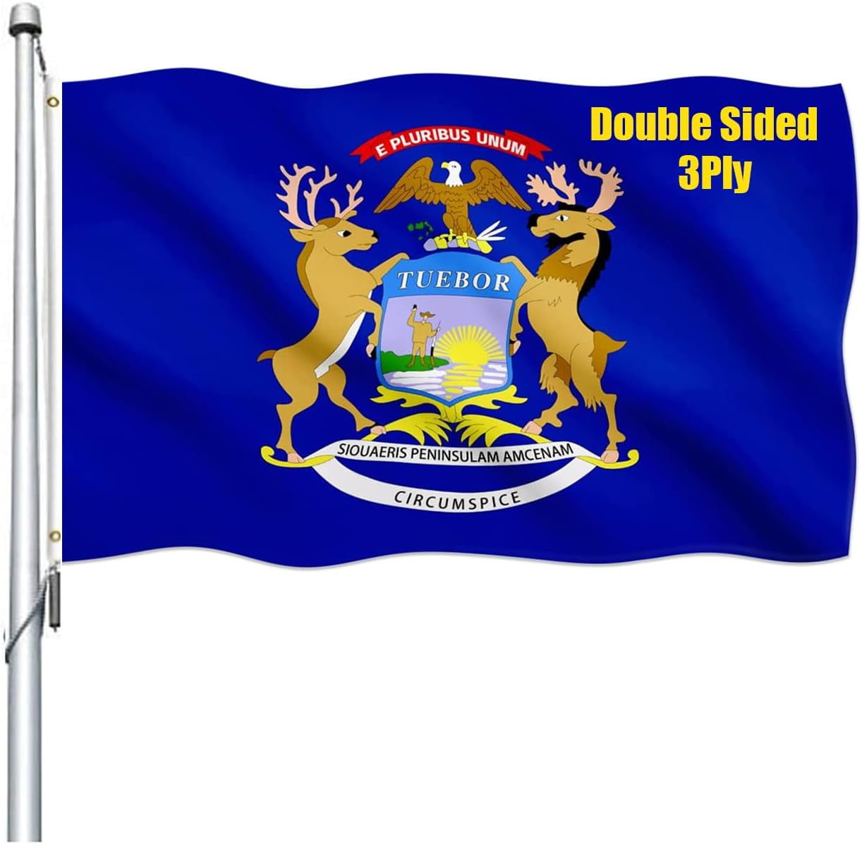 Michigan Flag Outdoor Double Sided Heavy Duty Michigan MI State Flags