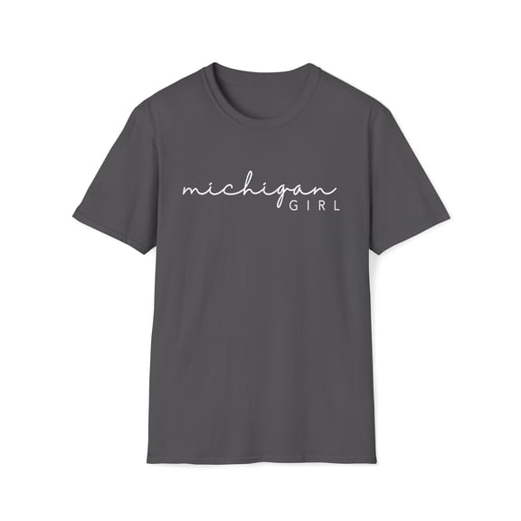Michigan Girl, Gildan Unisex Softstyle T-Shirt, State Graphic Tee, S-3XL
