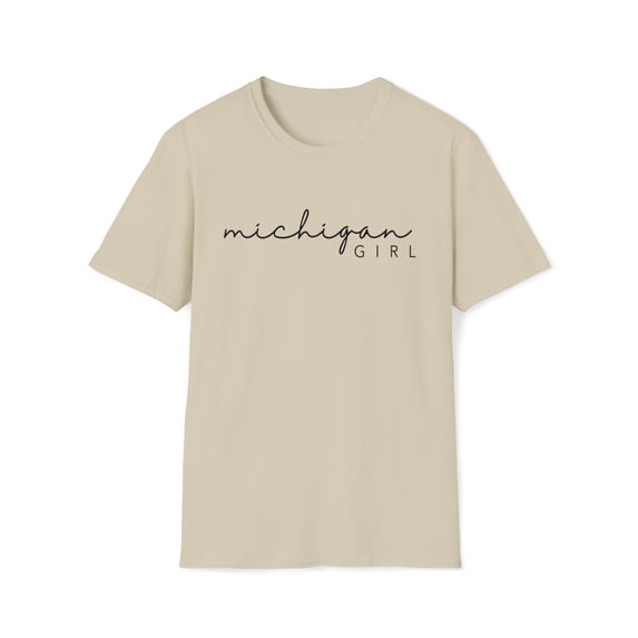 Michigan Girl, Gildan Unisex Softstyle T-Shirt, State Graphic Tee, S-3XL