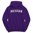 thumbnail image 1 of Michigan Graphic Purple Men's Cotton Pullover Hoodie, 1 of 1