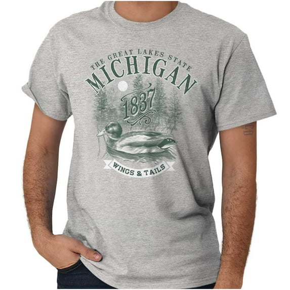 Michigan Great Lakes State Duck Pond Men's Graphic T Shirt Tees Brisco Brands L