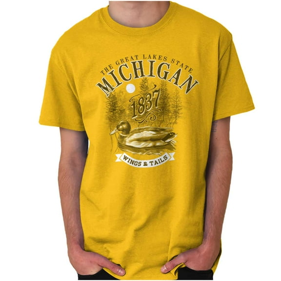 Michigan Great Lakes State Duck Pond Plus Size Crewneck Graphic Tee Shirt Brisco Brands 4X