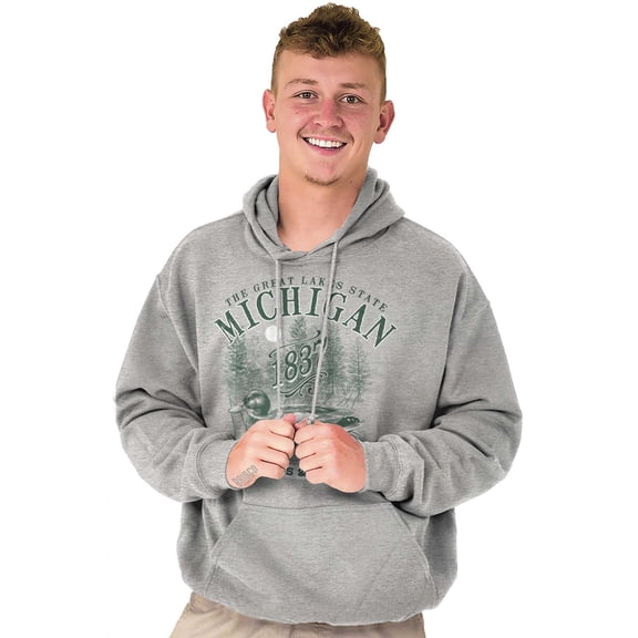 Michigan Great Lakes State Duck Pond Unisex Plus Fleece Graphic Hoodie Brisco Brands 3X
