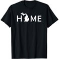 thumbnail image 1 of Michigan Home Love U.S. State Outline Silhouette T-Shirt Black 3X-Large, 1 of 4