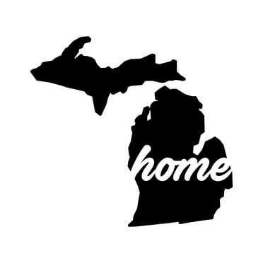 Michigan Home Sticker Decal Die Cut - Self Adhesive Vinyl - Weatherproof - Made in USA - Many Color and Sizes - state shaped mi love
