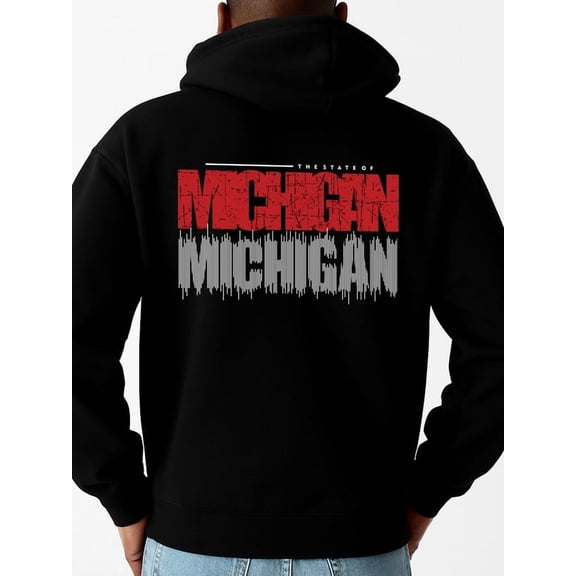 Michigan Hoodie hoodies & sweatshirt mens machine washable black Regular Fit, All-Season Casual Wear, Ideal Gift gift Casual Unisex Shirt Crewneck tshirts