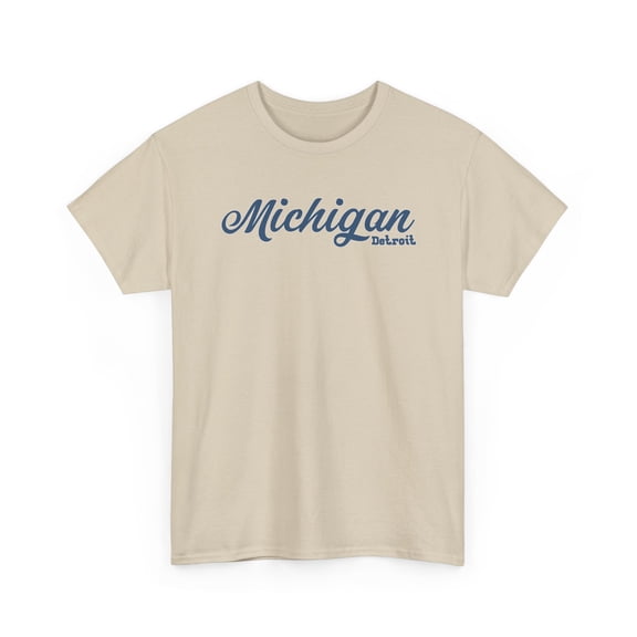 Michigan Inspired T-Shirt | Detroit City Great Lakes Unisex Tee (Sand, XL)