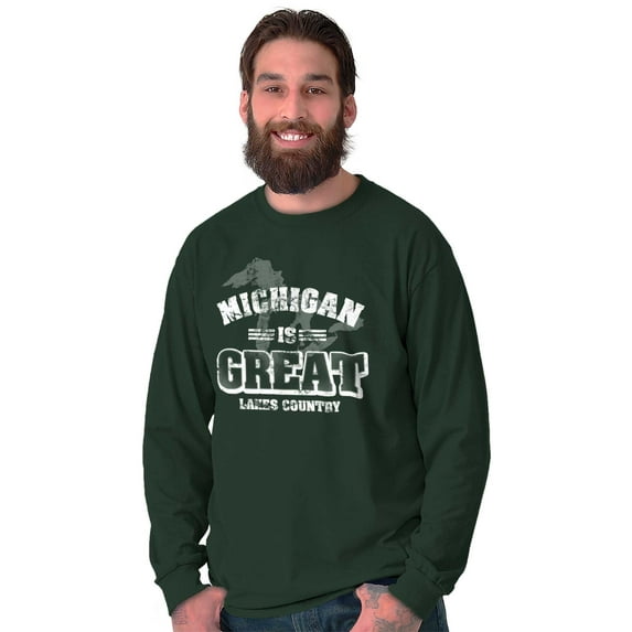 Michigan Is Great MI Lakes Pride Long Sleeve TShirt Men Women Brisco Brands 3X