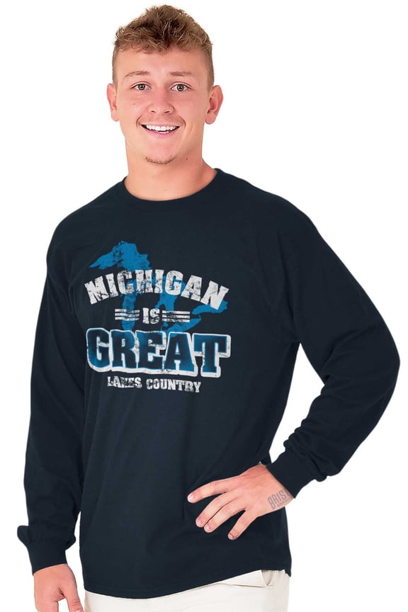 Michigan Is Great MI Lakes Pride Long Sleeve TShirt Men Women Brisco Brands X