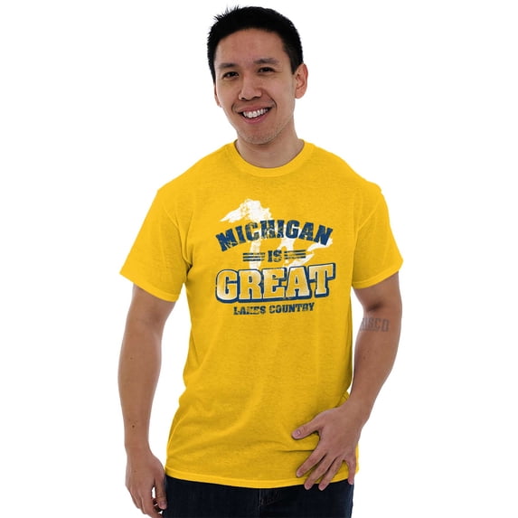 Michigan Is Great MI Lakes Pride Men's Graphic T Shirt Tees Brisco Brands L
