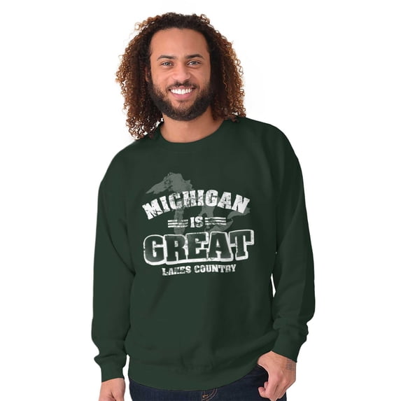 Michigan Is Great MI Lakes Pride Sweatshirt for Men or Women Brisco Brands 2X