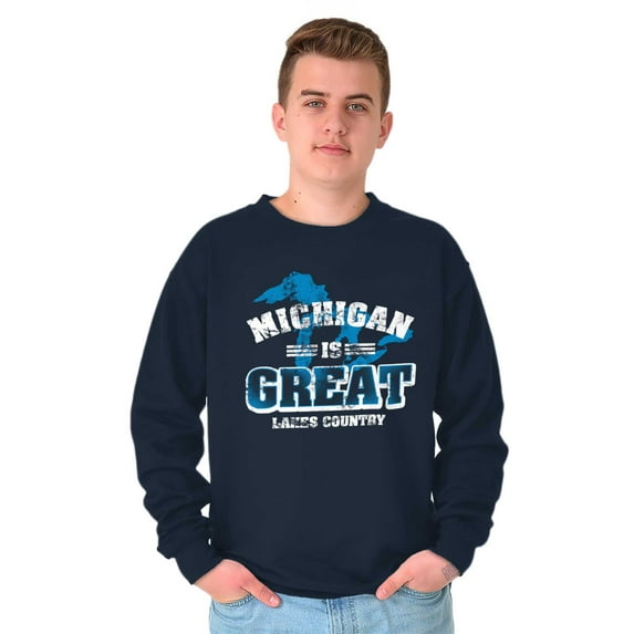 Michigan Is Great MI Lakes Pride Sweatshirt for Men or Women Brisco Brands M