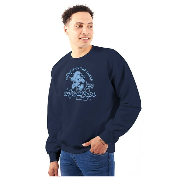 Michigan MI Great Lakes Life Smurfs Sweatshirt for Men or Women Brisco Brands S