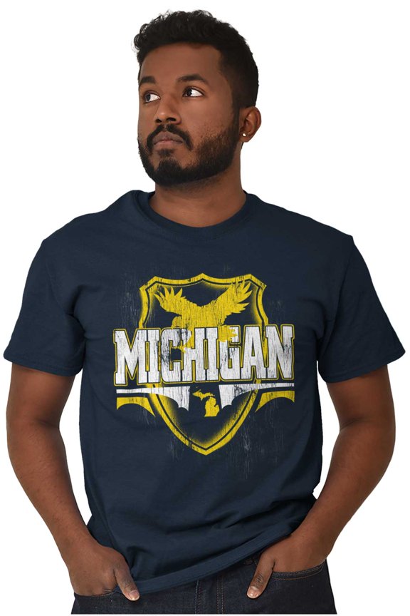 Michigan MI Pride Gameday Spirit Cool Men's Graphic T Shirt Tees Brisco Brands M
