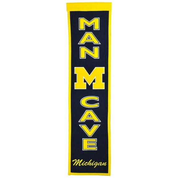 Michigan 8"x32" Wool Banner Man Cave