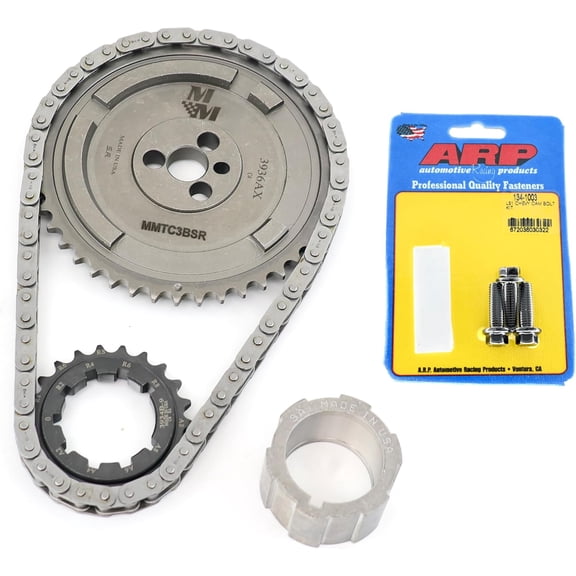 Michigan Motorsports 3-Bolt 58x LS Single Roller Timing Set w/Adjustable Crank Sprocket & ARP 134-1003 Cam Bolt Kit - Fits LS3 L99 L76 LSA LC9 L92 L96-6.0L & 6.2L Engines