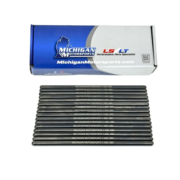 Michigan Motorsports 7.400" Chromoly LS Pushrods 5/16" Diameter -Fits 4.8 5.3 5.7 6.0 6.2 LS1 LS2 LS3 LS4 LS6