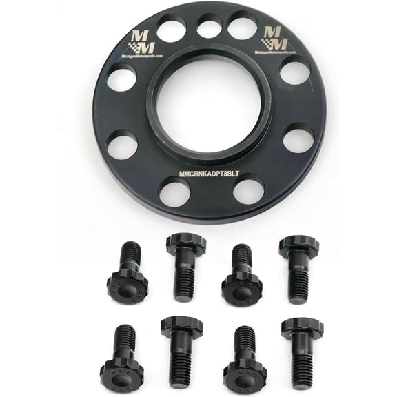 Michigan Motorsports 8-Bolt Crankshaft Flange Spacer Adapter with Bolts | Compatible with LSA & Gen V LT Engines | LT1 LT4 L83 L84 L86 L87 L82 L8T | Essential for Flexplate Alignment