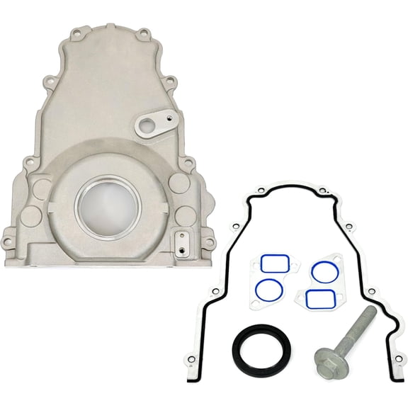 Michigan Motorsports Gen 4 LS Non-VVT Timing Cover with Gasket Kit - Aluminum 58x LS3/LS2 Front Cover + Premium Front Timing Cover Gasket & Seals