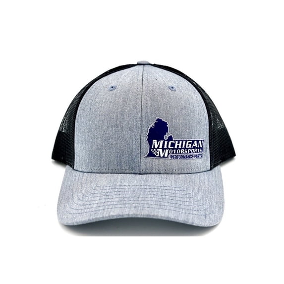 Michigan Motorsports Heather Grey Charcoal Trucker Hat Richardson 115
