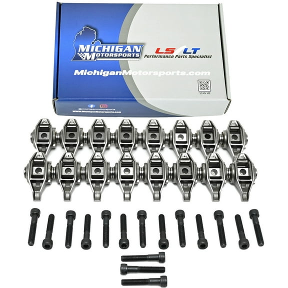 Michigan Motorsports LS1 Rocker Arms with upgraded Bronze Bushing Trunion Kit Installed -Fits 4.8 5.3 5.7 6.0 LS LS2