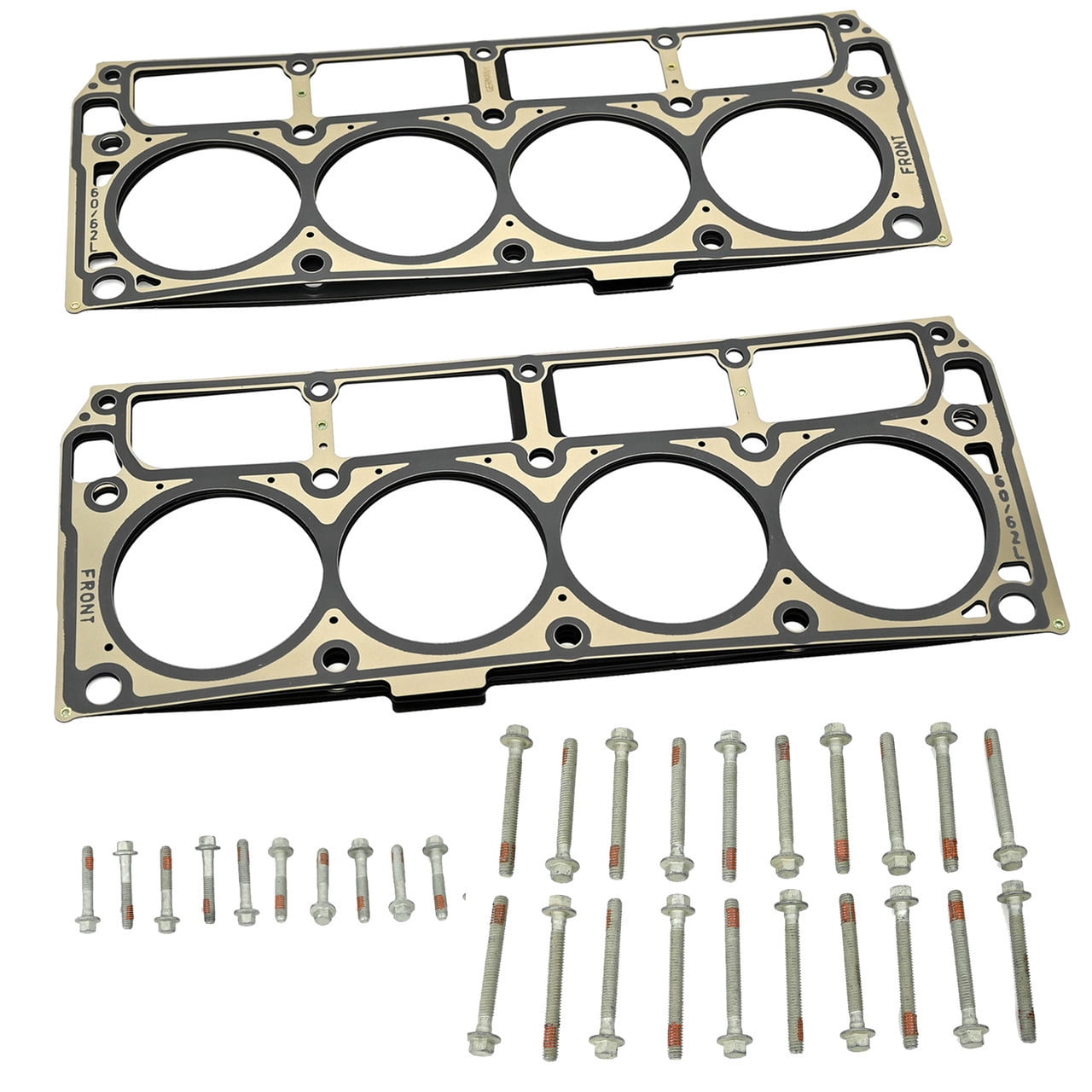 Michigan Motorsports LS3 Head Gaskets with 2005+ Head Bolt Kit - 5 Layer MLS Cylinder Head Gasket Pair with Bolts for 6.0 6.2 LS LQ4 LQ9 L96 L76 LY6 L92 L99 Like 12610046