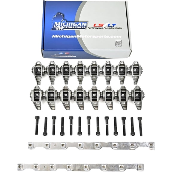 Michigan Motorsports LS3 Rocker Arms Upgraded Trunnion Kit Installed & Billet Rocker Stands | Fits L99 L76 L96 L92 LY6 L77 L94 L9H | Pre-Assembled High-Strength LS3 Valvetrain Upgrade