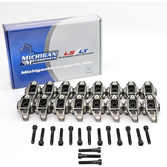 Michigan Motorsports OEM LS3 Rocker Arms with CHE Bronze Bushing Trunnion Kit Installed | Fits Rectangle Port 6.0L 6.2L LS Engines | Upgraded Valvetrain Durability (Rocker Arm Kit Only)
