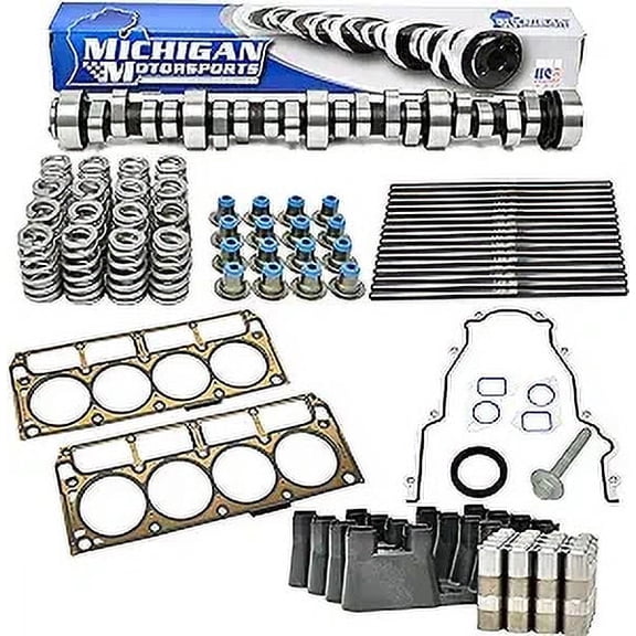 Michigan Motorsports Stage 2 Truck Camshaft Install Kit for GM/Chevy Gen III/IV LS 6.0L 6.2L LS Vortec Trucks (Includes Cam Kit, Gaskets, Lifters & Trays)