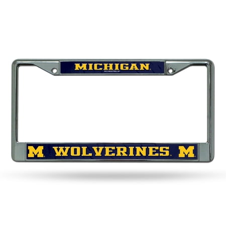 Michigan-Wolverine's Car Frame - Chrome Metal License Plate Frame