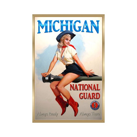 Michigan National Guard Marilyn Monroe Pin Up Recruiting Poster