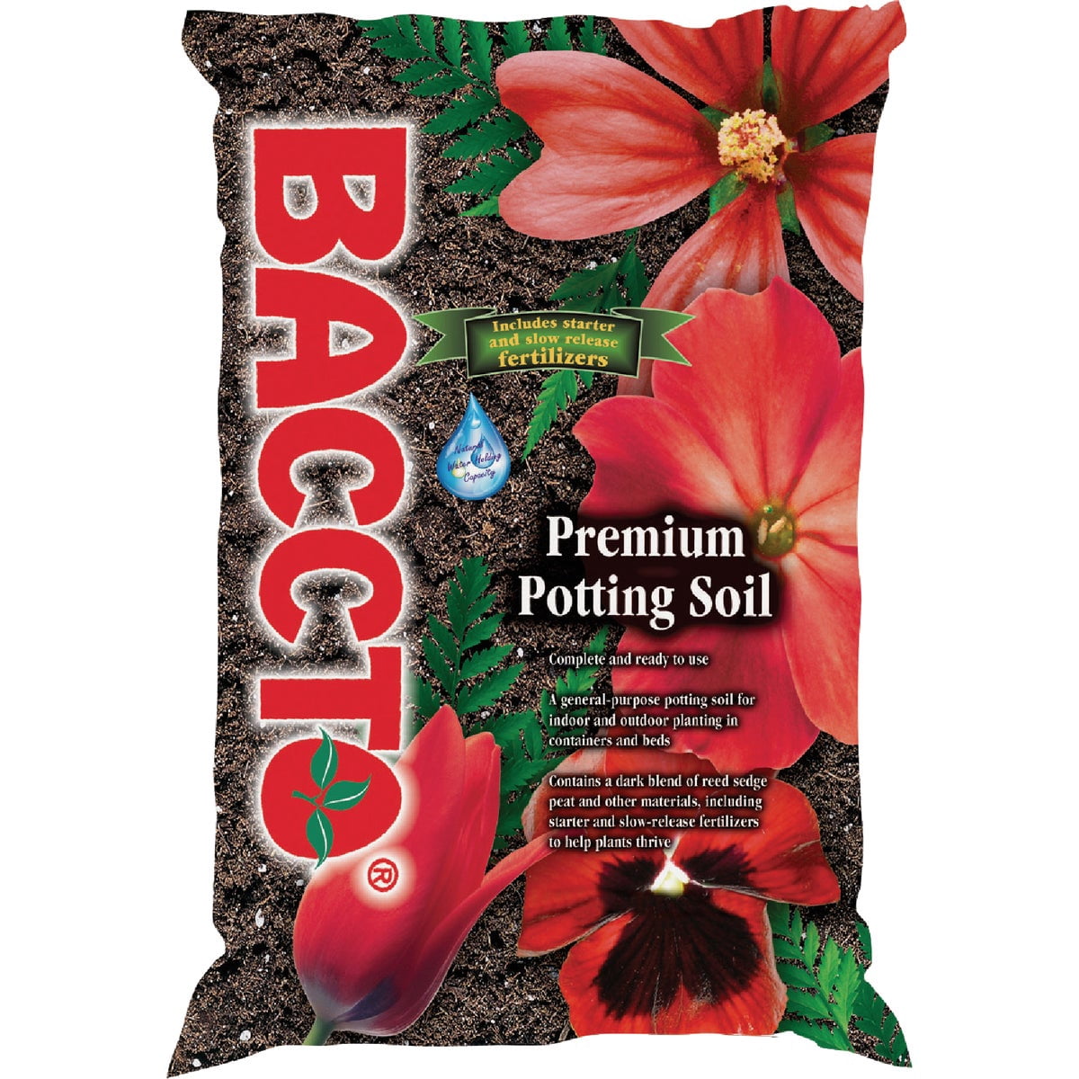 Michigan Peat 1225 Baccto Premium Potting Soil, 25-Pound (Four Pack)