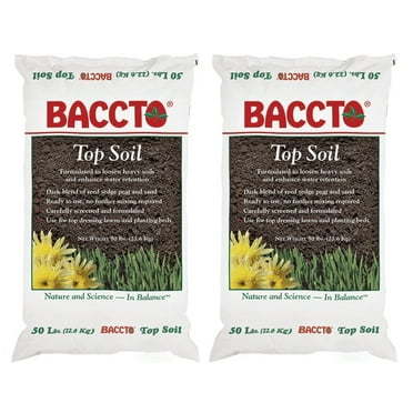 Michigan Peat 1550P Baccto Top Soil with Reed Sedge, & Sand, 50 Lb (2 Pack)