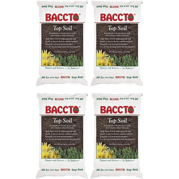 Michigan Peat 50 Pound Top Soil for Lawns, Gardens, and Raised Planting Beds with Reed Sedge, Peat, and Sand, (4 Pack)