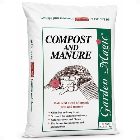 Michigan Peat 5240 Outdoor Garden Compost and Manure Blend, 40 Pound Bag