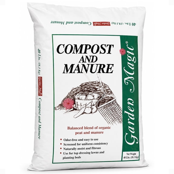 Michigan Peat 5240 Outdoor Garden Compost and Manure Blend, 40 Pound Bag