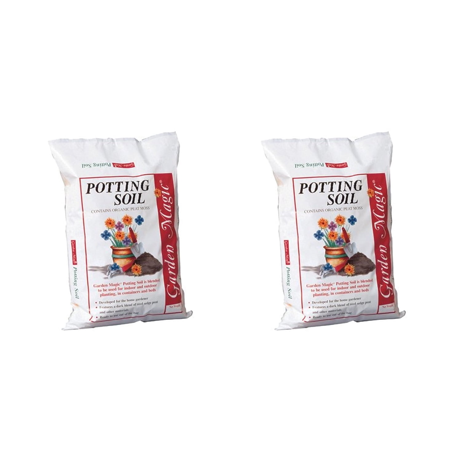 Michigan Peat 5720 Garden Magic Potting Soil Mix, 20 Pound Bag (2 pack)