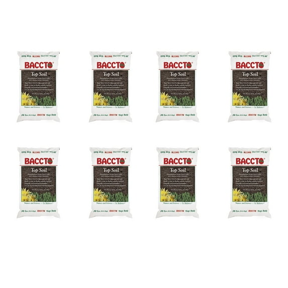 Michigan Peat Baccto Top Soil for Lawns, Gardens, and Raised Planting Beds, 50 Lbs, 8 Pack