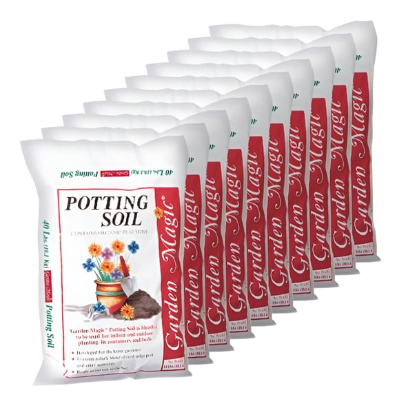 Michigan Peat Company Garden Magic General Purpose Potting Soil Mix, 40 lb Bag, 10 Pack