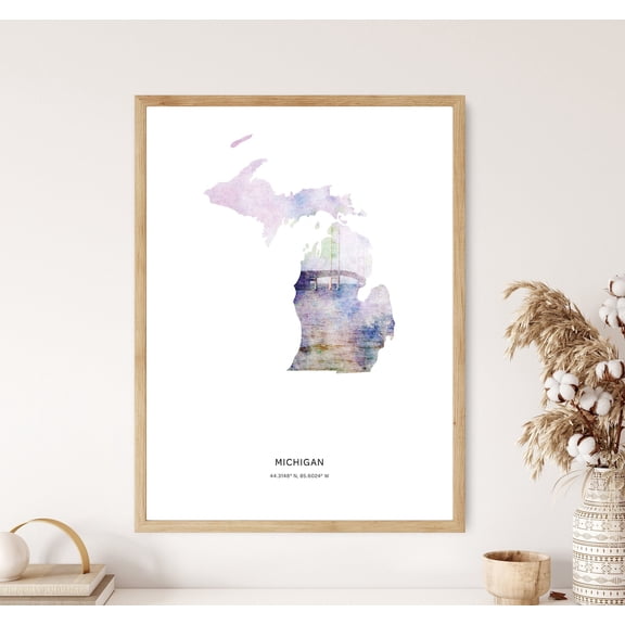 Michigan Print Michigan Print Michigan Michigan Michigan Map Art Map Of Michigan
