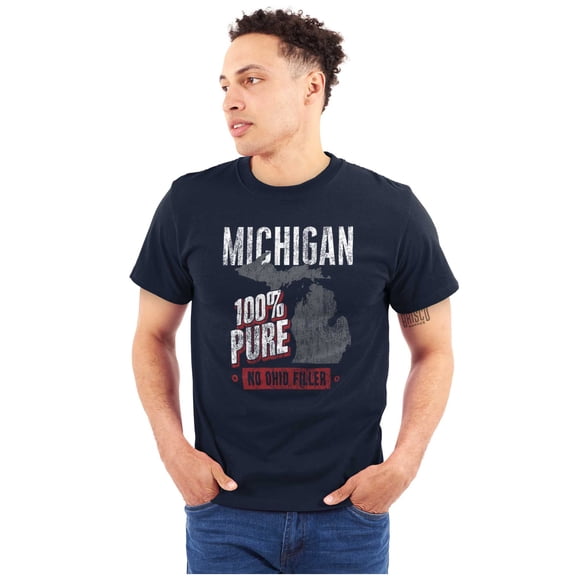 Michigan Pure Funny Ohio Rivalry Plus Size Crewneck Graphic Tee Shirt Brisco Brands 5X