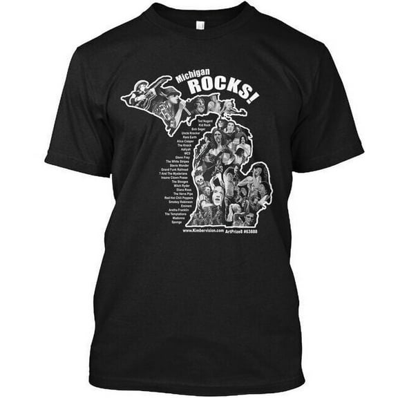Michigan Rocks Concerts T-Shirt Made in the USA Size S to 5XL