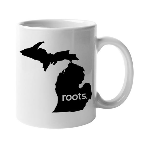 Michigan Roots & MI USA State Map, US Citizen Coffee & Tea Mug Cup (11oz)