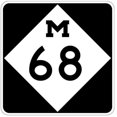 thumbnail image 1 of Michigan Route 68 M68 Metal Sign Decal Highway Sign Size: 8 inch x 8 inch, 1 of 5