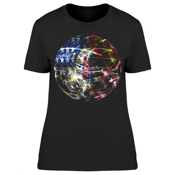 Michigan Sparkling Flag T-Shirt Women -Image by Shutterstock, Female 3X-Large