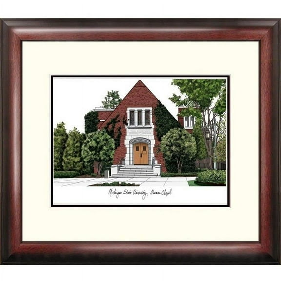 Michigan State Alumni Chapel University Alumnus Framed Lithograph