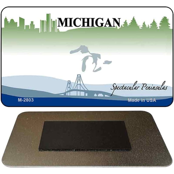 Michigan State Blank Novelty Metal Magnet M-2803 3.5" x 2" Magnet (M)