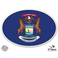thumbnail image 1 of Michigan State Flag Oval - 12" Vinyl Sticker Waterproof Decal, 1 of 1